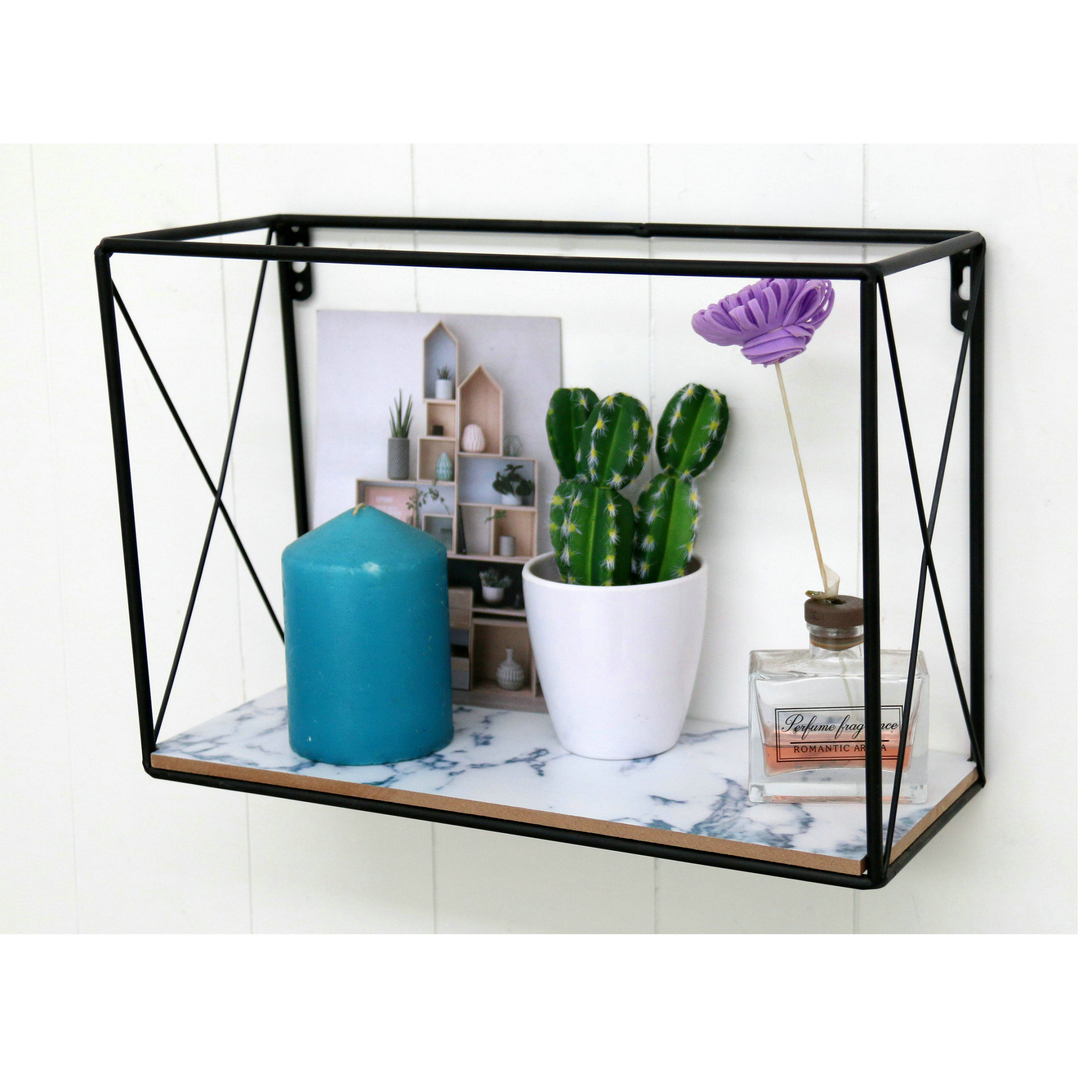 FU-21289 The wire frame with wooden board 32.5x12.5x22.5cm