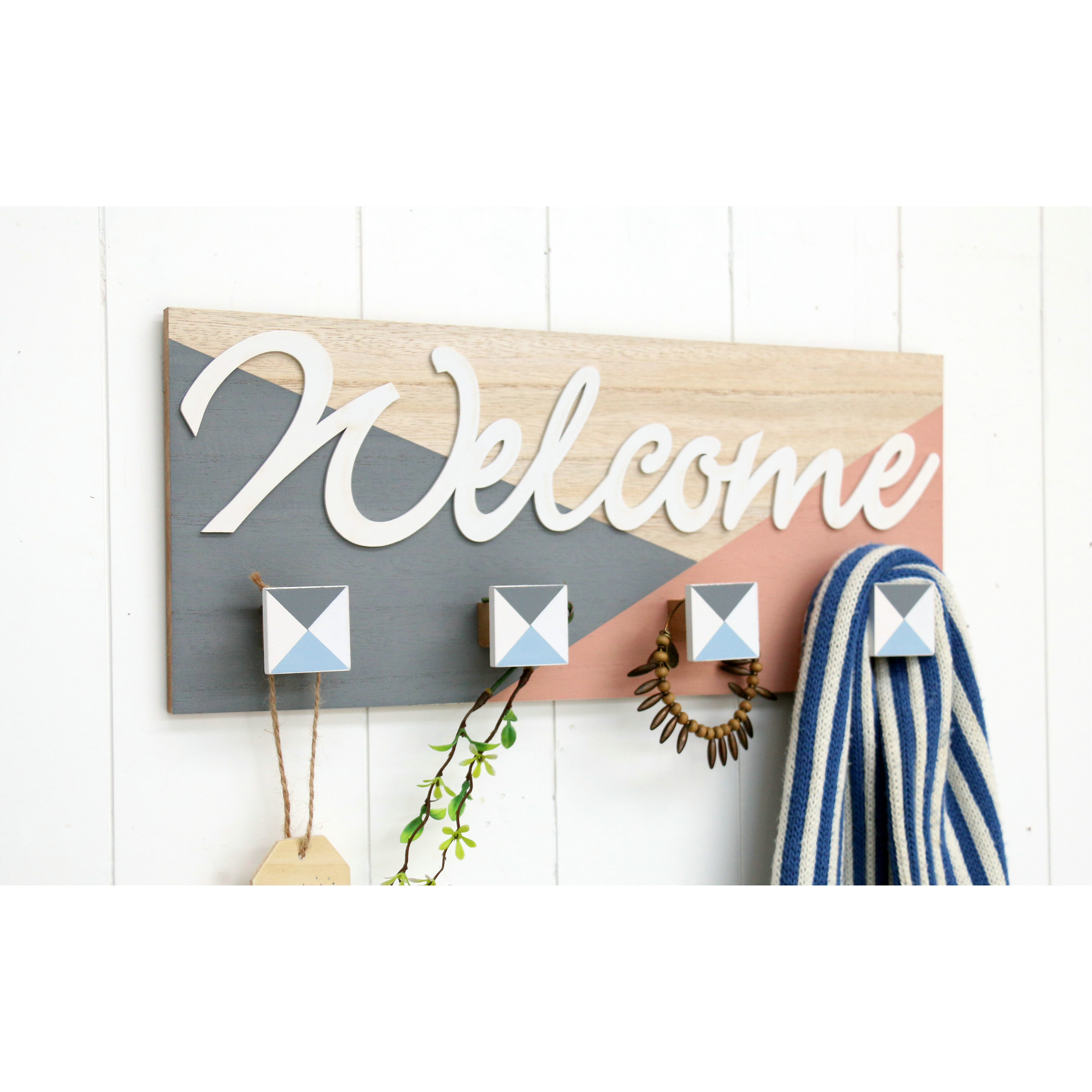 FU-20729 Wood welcome plaque 40x17x4.5cm