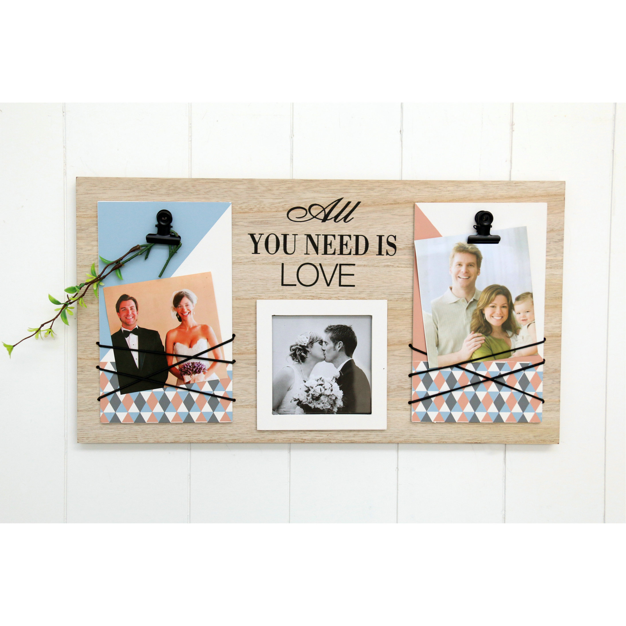 FU-20769  Wood frame with clip  boards 44x24cm