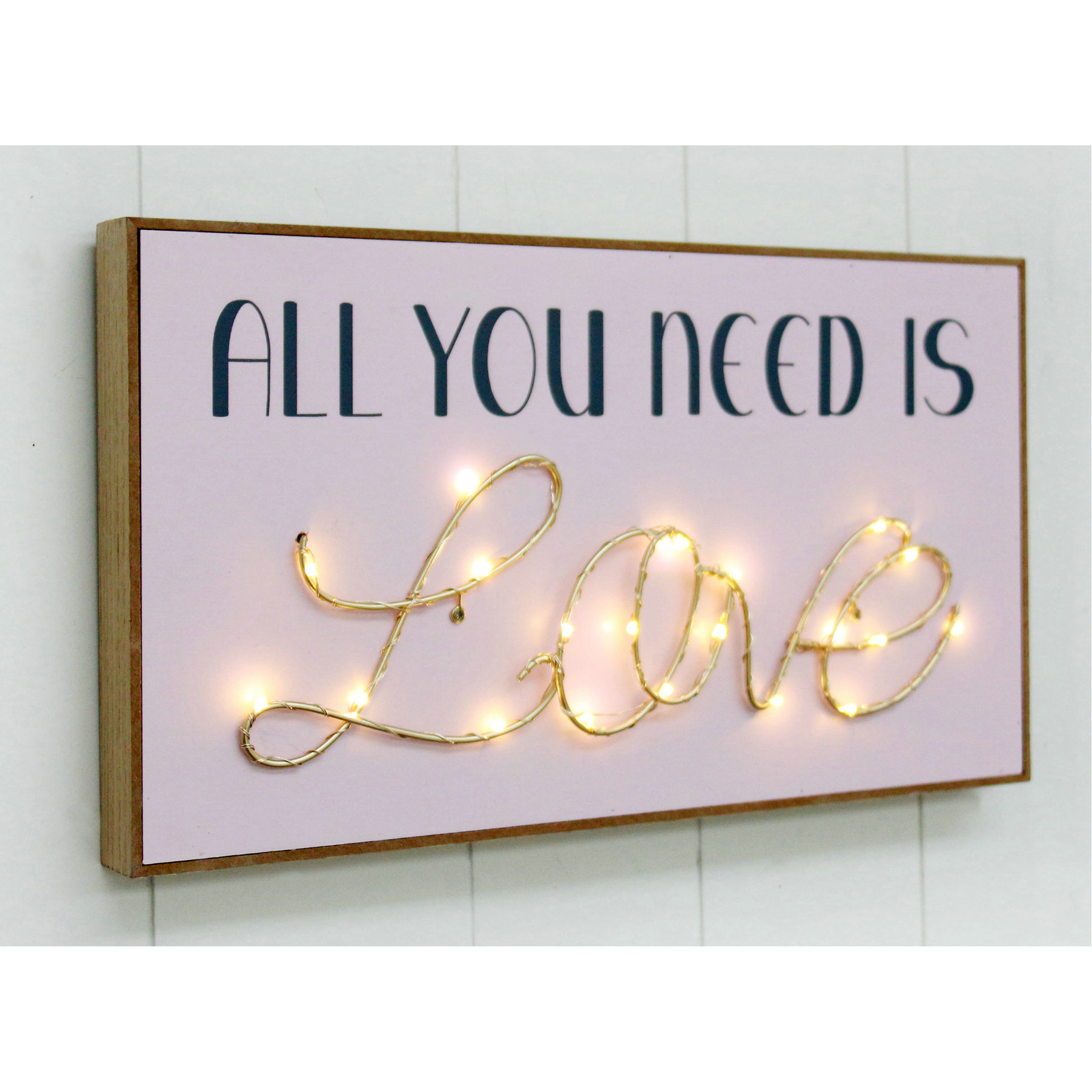 FU-21254 Wood frame with wire LED decoration 35x20x3.5cm