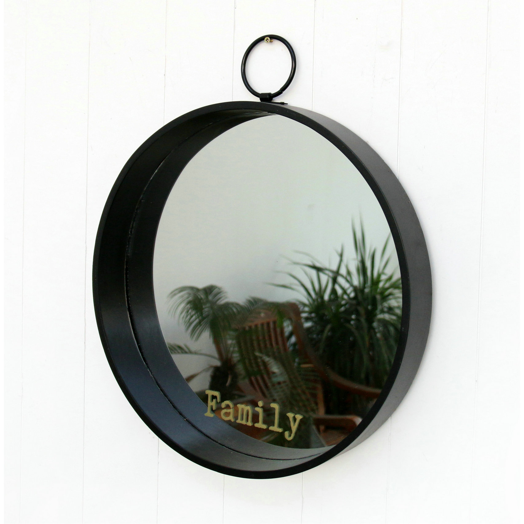 FU-20823  Wood round mirror 39.5x39.5x5.5cm