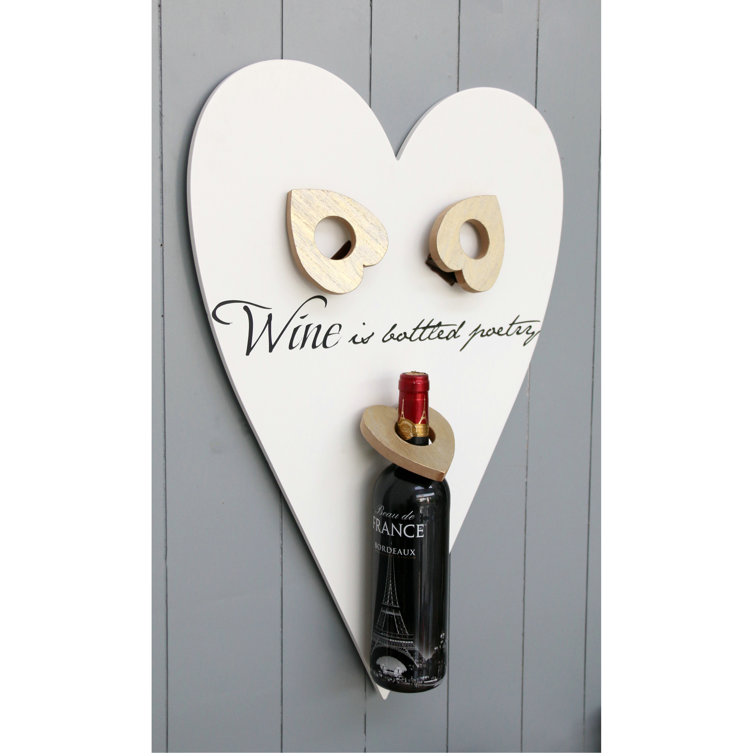 FU-21362 Wood heart wine rack 42x62.5x4cm