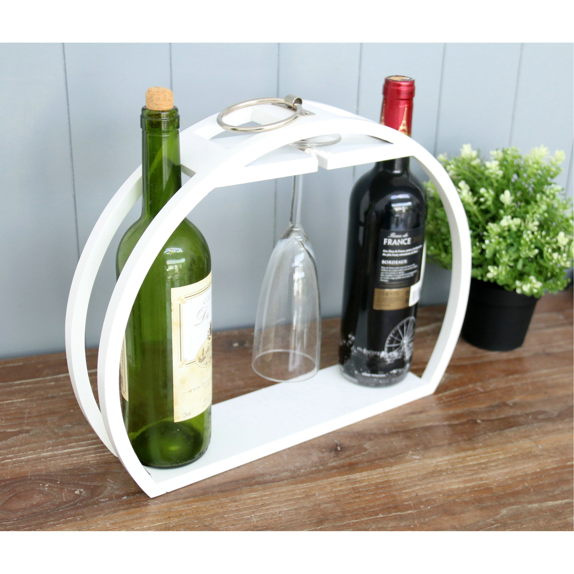 FU-21367  Wood wine rack 38x8x30cm