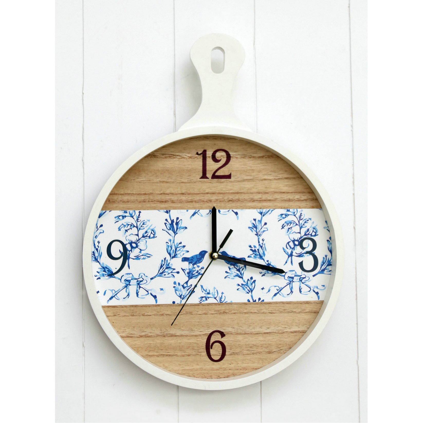 FU-21555  Wood tray clock 28x4x38cm