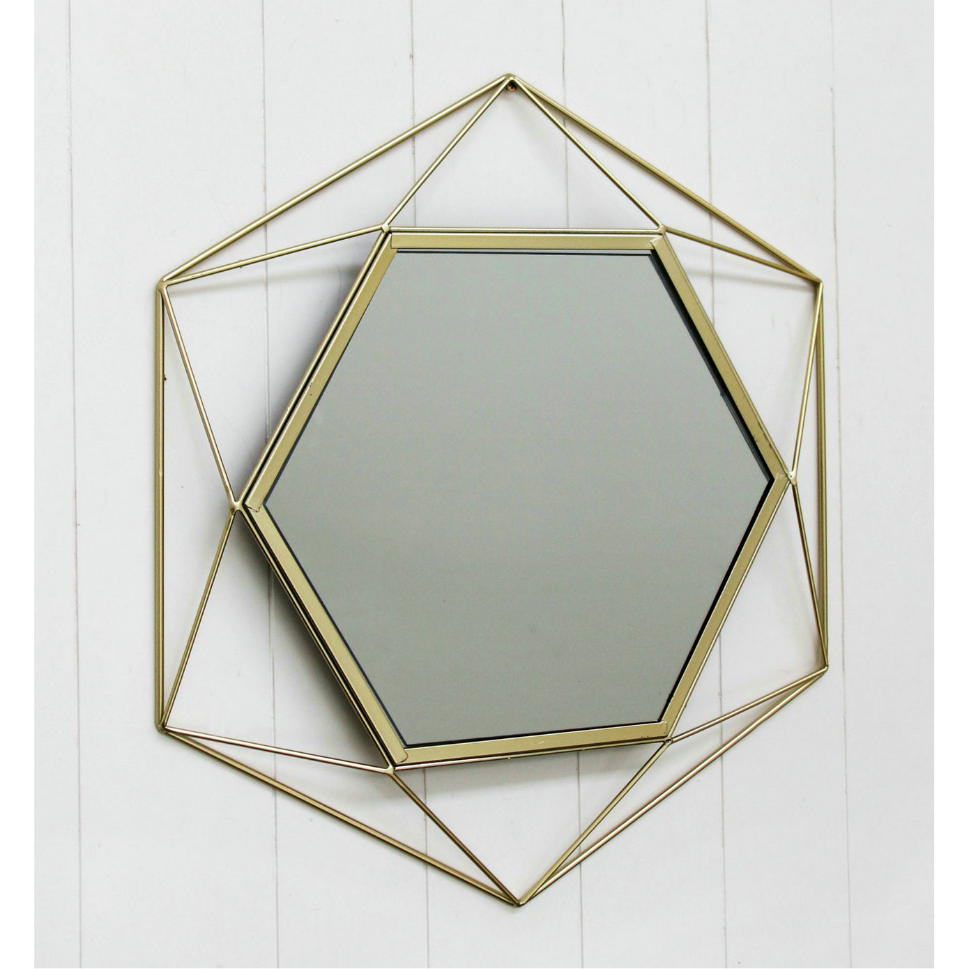 FU-22100  Hexagonal wire mirror 44x50.5x3cm