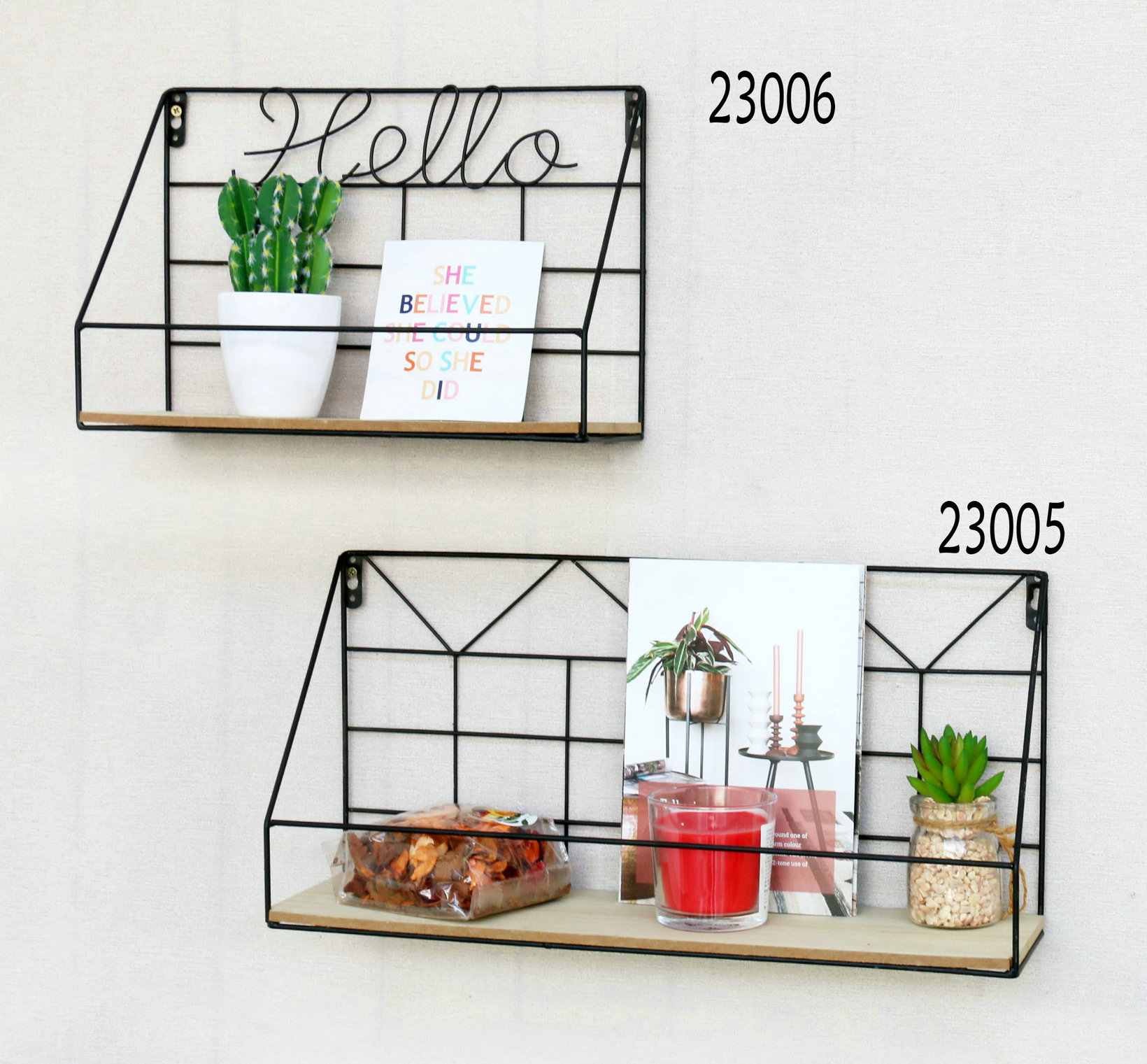 FU-23006 Wire wall rack 32.5x12x22cm