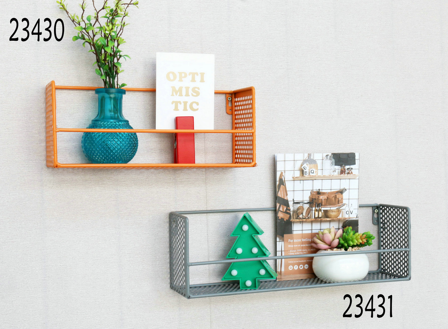 FU-23430  Metal wall shelf 29.7x10x12cm