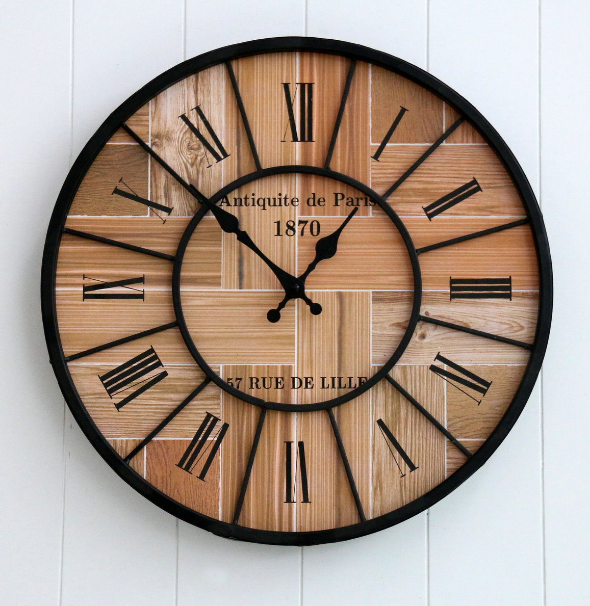 FU-20935  Metal/wood clock 40x40cm