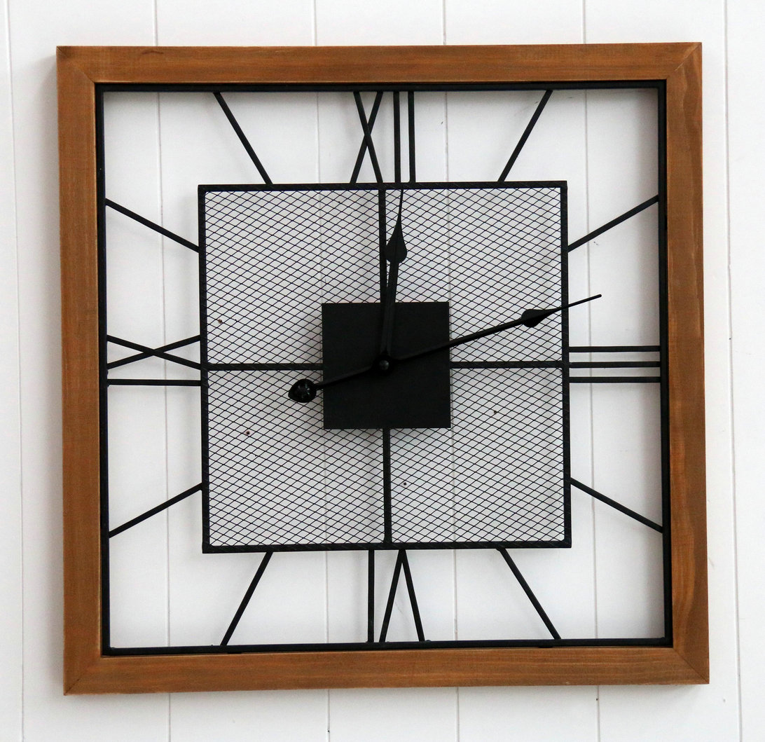 FU-20937 Wood/metal clock  45x45cm